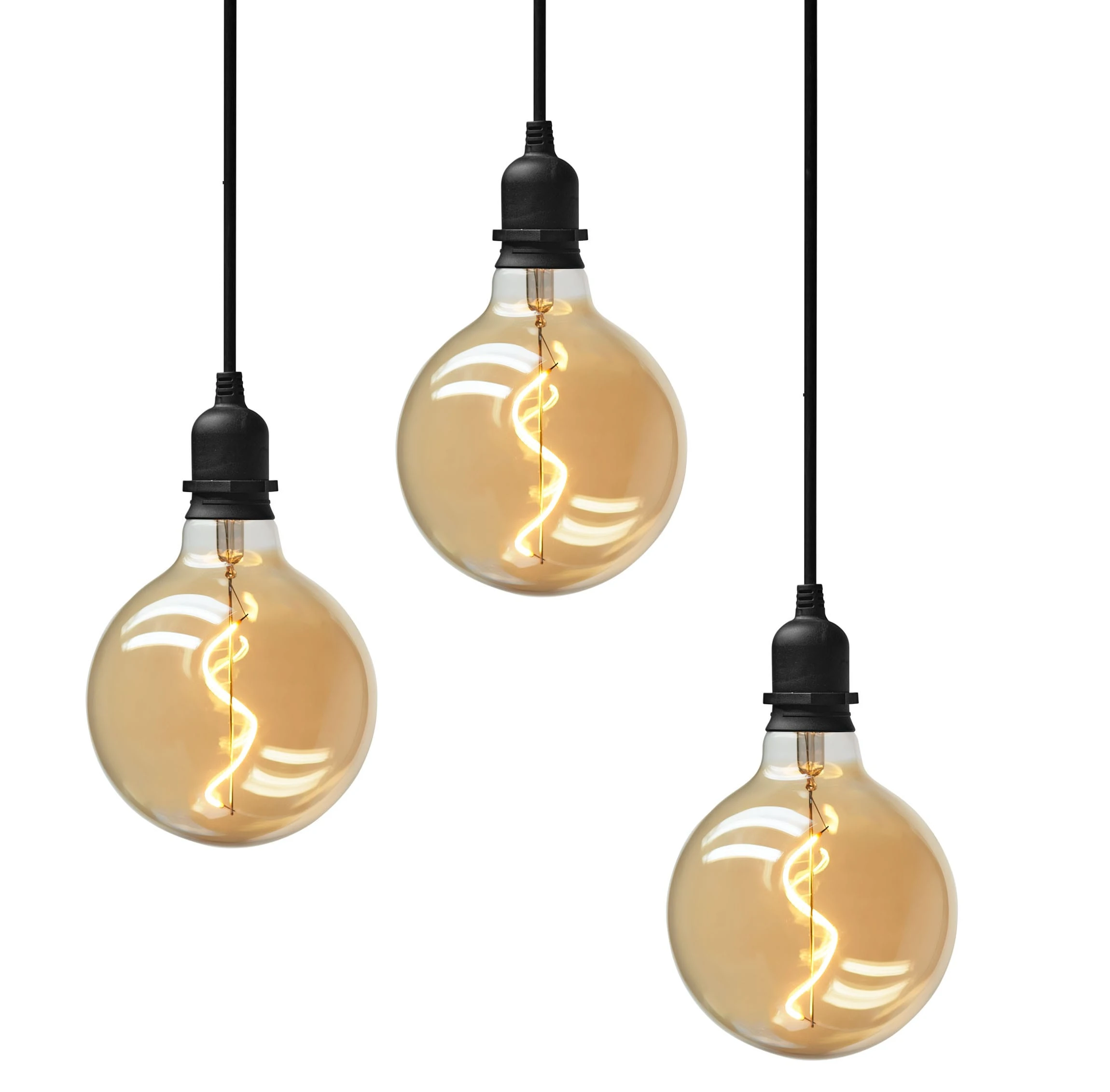 AMARE 3er Set Designleuchte Glow Mit Netzstecker G In Gold – Bild 2