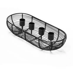 AMARE Draht Kandelaber Für 4 Kerzen In Schwarz