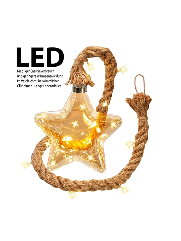 AMARE LED-Dekohänger In Gold/ Hellbraun - (H)18 X Ø 18 Cm – Bild 2