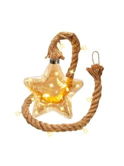 AMARE LED-Dekohänger In Gold/ Hellbraun - (H)18 X Ø 18 Cm