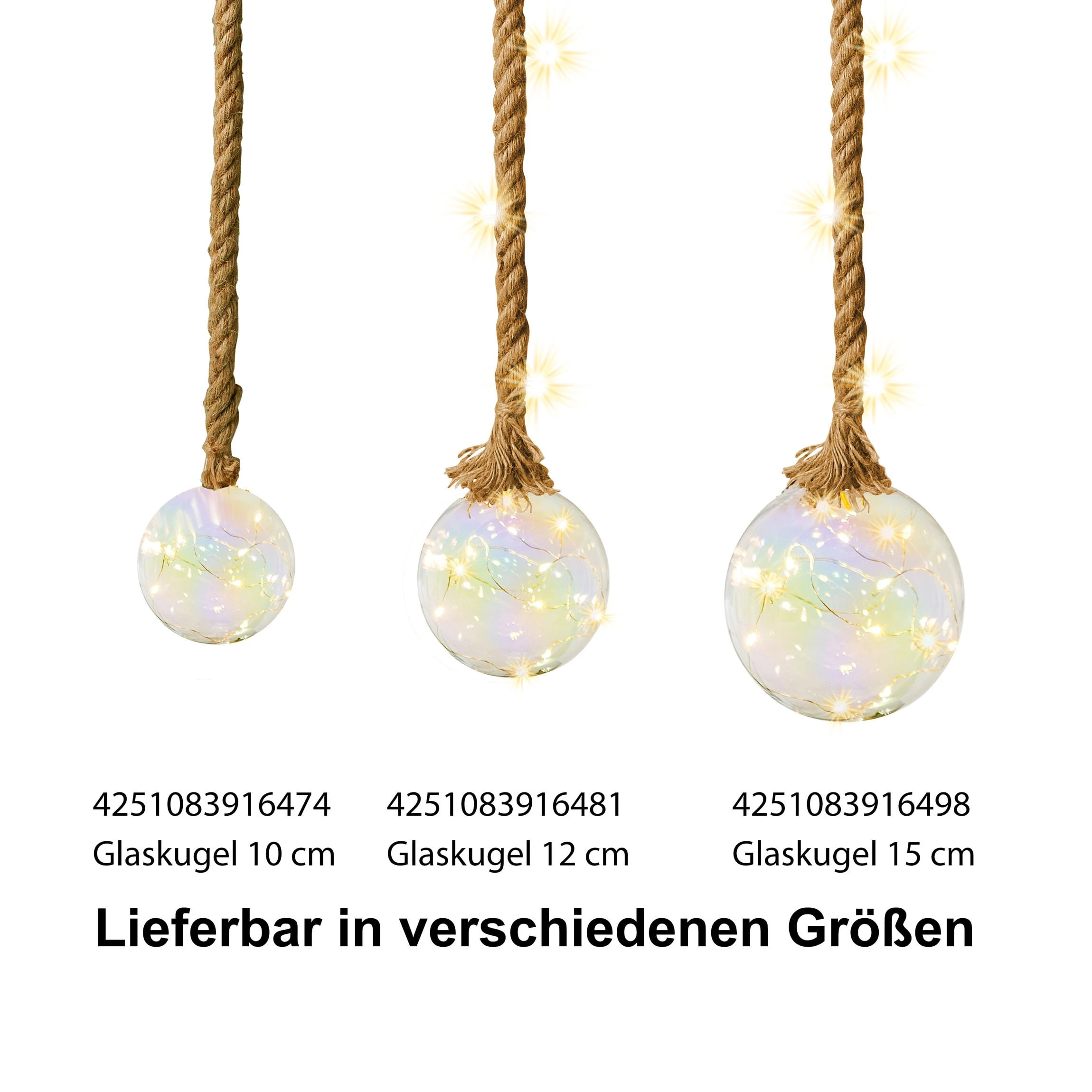 AMARE LED Dekolicht 10 Cm Kugelform Am Seil NICHT ERFORDERLICH In Perlmutt – Bild 9