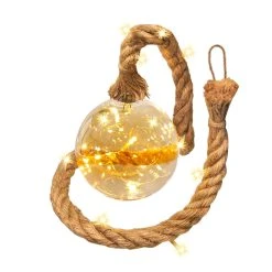 AMARE LED Dekolicht 12 Cm Kugelform Am Seil NICHT ERFORDERLICH In Bernstein