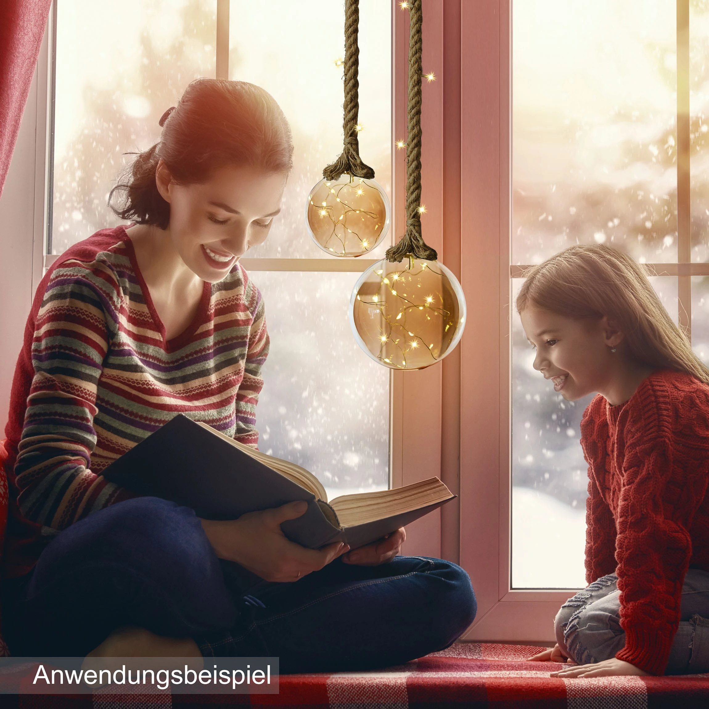 AMARE LED Dekolicht 12 Cm Kugelform Am Seil NICHT ERFORDERLICH In Bernstein – Bild 4