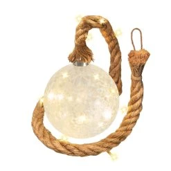 AMARE LED Dekolicht 15 Cm Kugelform Am Seil NICHT ERFORDERLICH In Milchglas