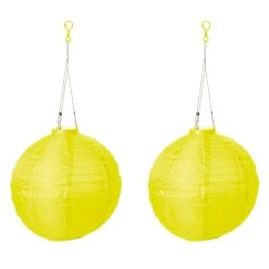 AMARE LED Lampion 2er-Set Solar Lampenkette SOLARBETRIEBEN In Gelb