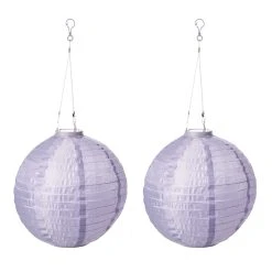 AMARE LED Lampion 2er-Set Solar Lampenkette SOLARBETRIEBEN In Pink