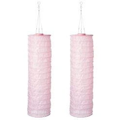 AMARE LED Lampion 2er-Set Solar Lampenschlauch SOLARBETRIEBEN In Pink