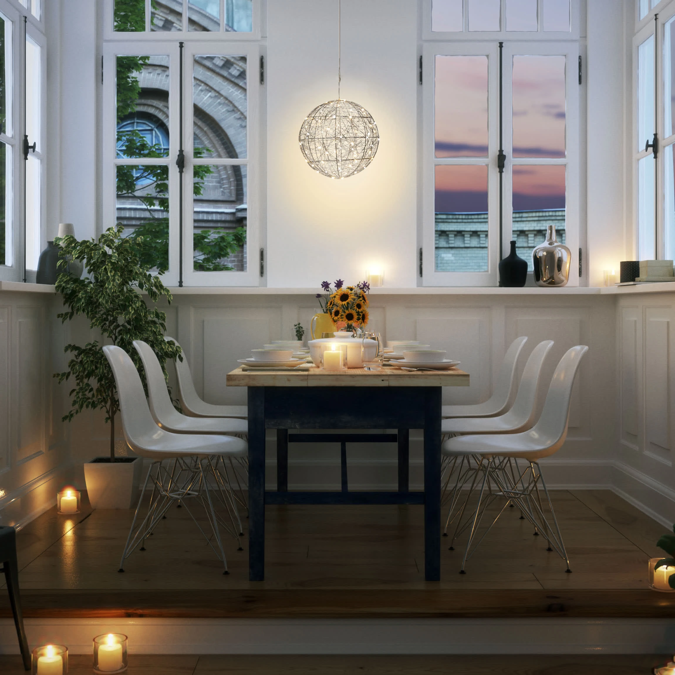 AMARE LED-Metalldrahtkugel Ø 30 Cm G In Silber – Bild 3