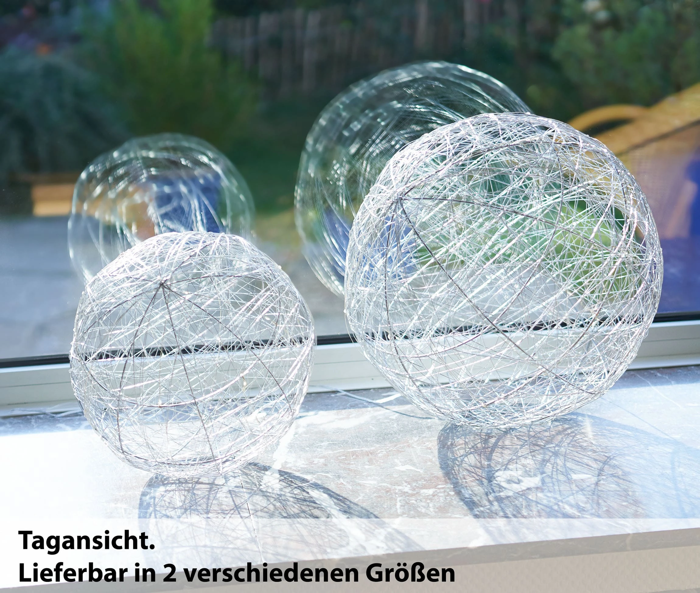 AMARE LED-Metalldrahtkugel Ø 30 Cm G In Silber – Bild 4