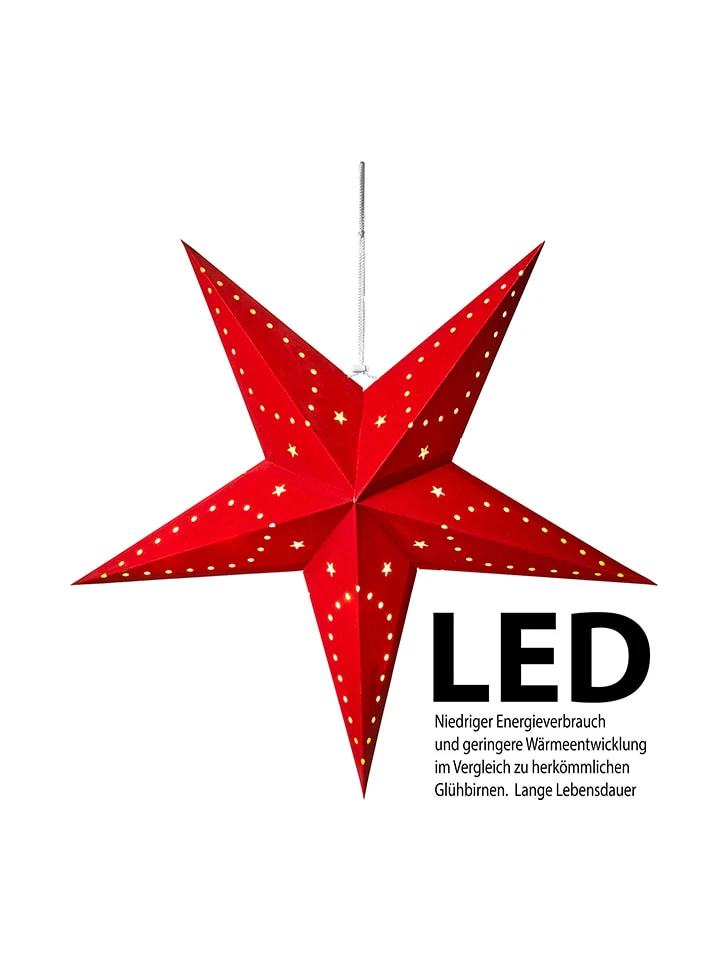 AMARE LED-Papierstern In Rot - (B)60 X (H)60 Cm – Bild 2