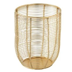 AMARE Metalldraht Kerzenleuchte 18 Cm In Gold