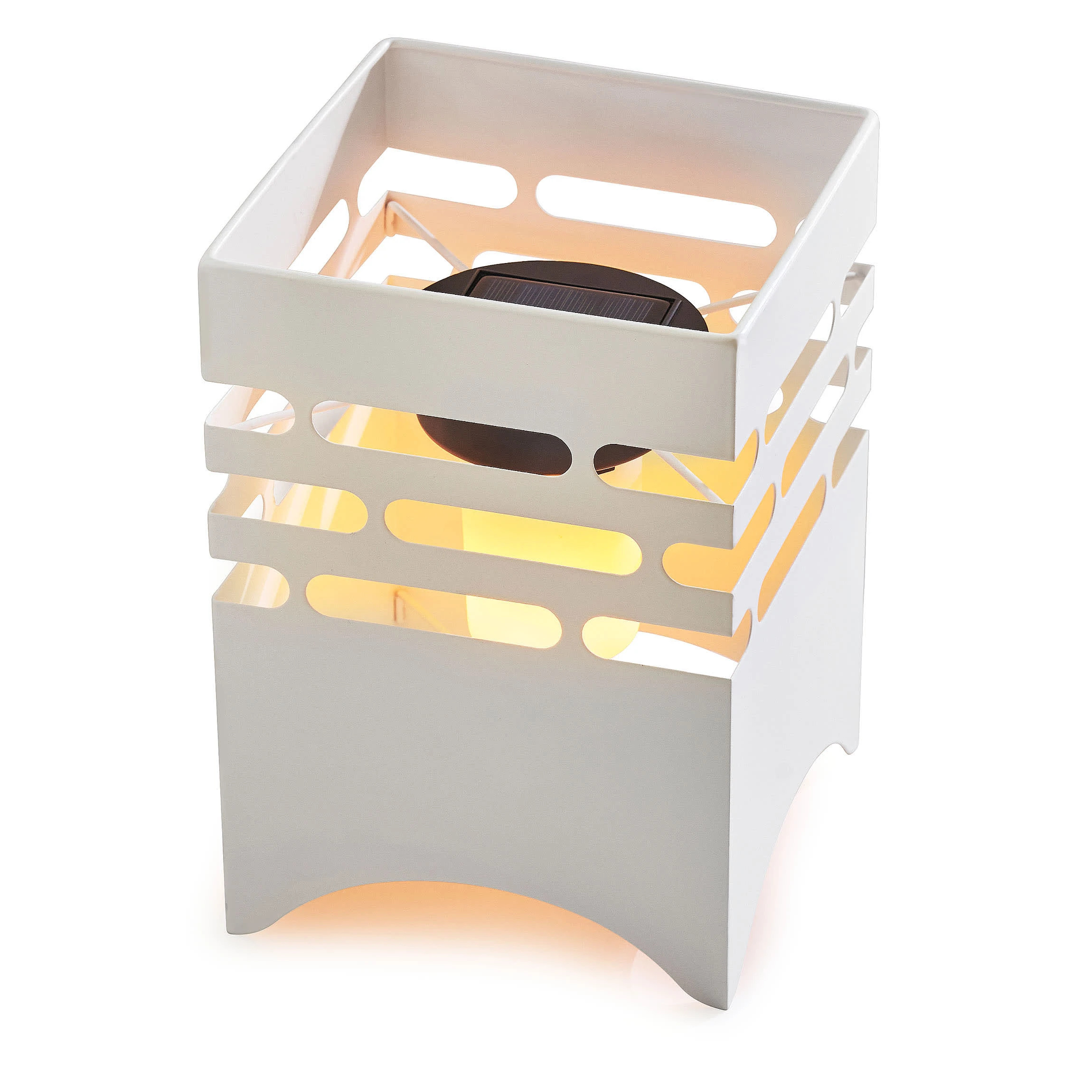 AMARE Solar Gartenfeuer Eckig NICHT ERFORDERLICH In Weiß – Bild 3