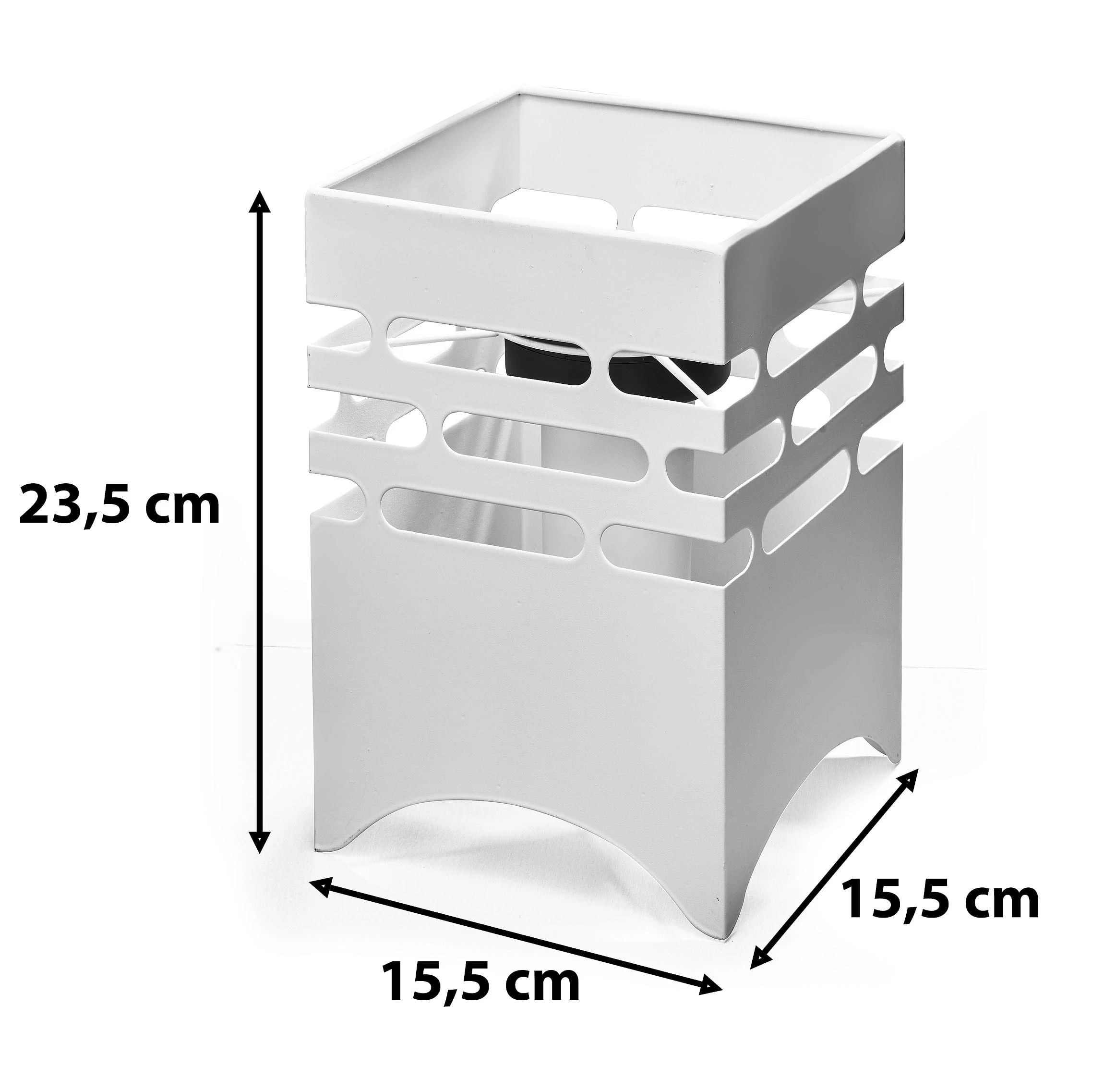 AMARE Solar Gartenfeuer Eckig NICHT ERFORDERLICH In Weiß – Bild 5