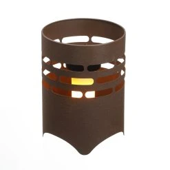 AMARE Solar Gartenfeuer Rund NICHT ERFORDERLICH In Rostfarbe