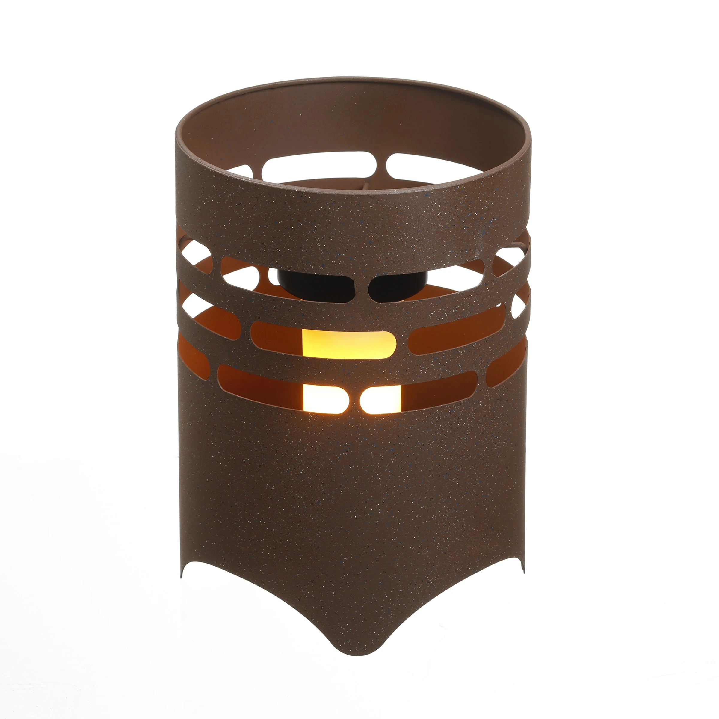 AMARE Solar Gartenfeuer Rund NICHT ERFORDERLICH In Rostfarbe