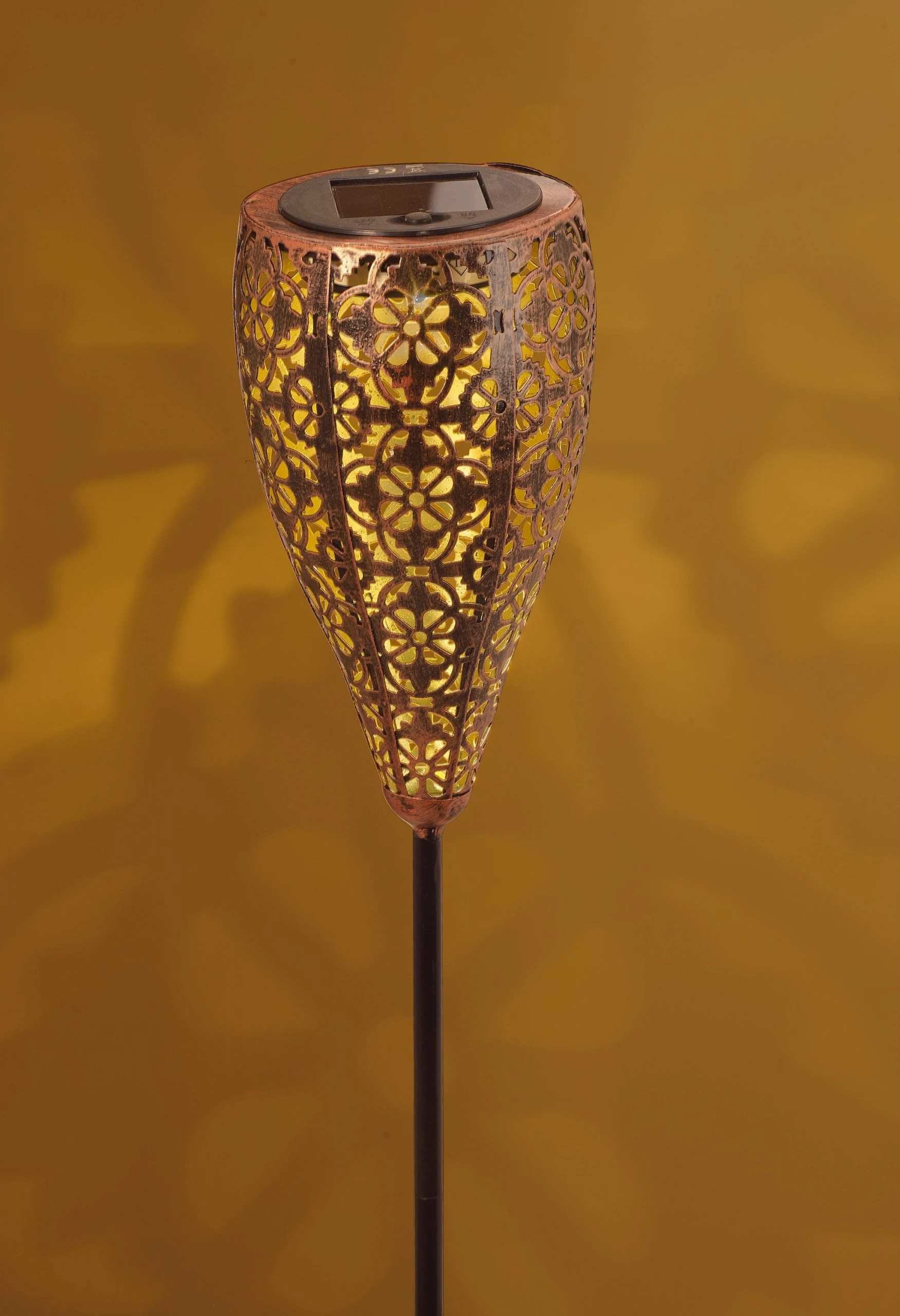 AMARE Solar LED Dekostecker 2er Set Metall Kelch KABELLOS In Kupfer – Bild 7