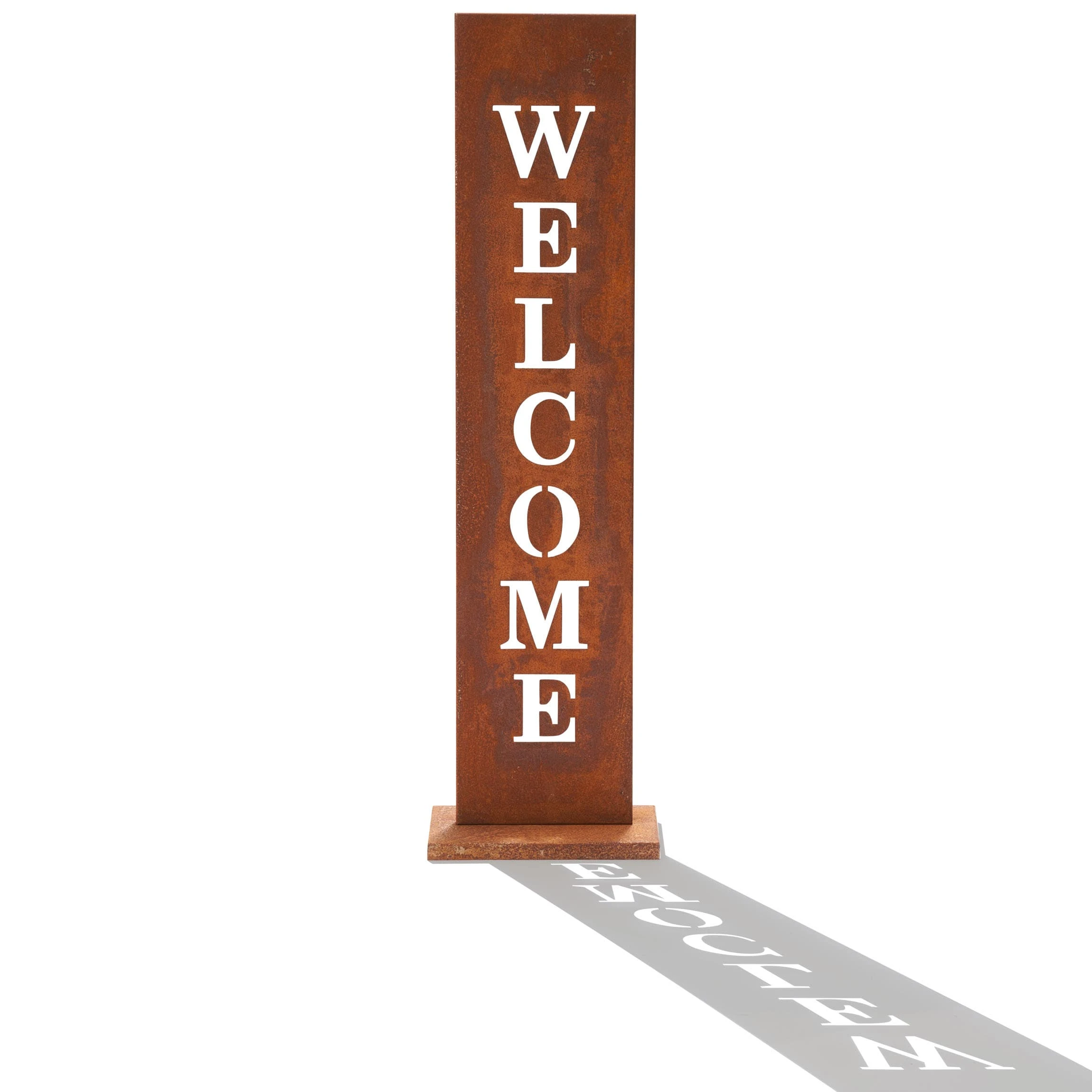 AMARE Stahl Standschild Welcome In Rost – Bild 2