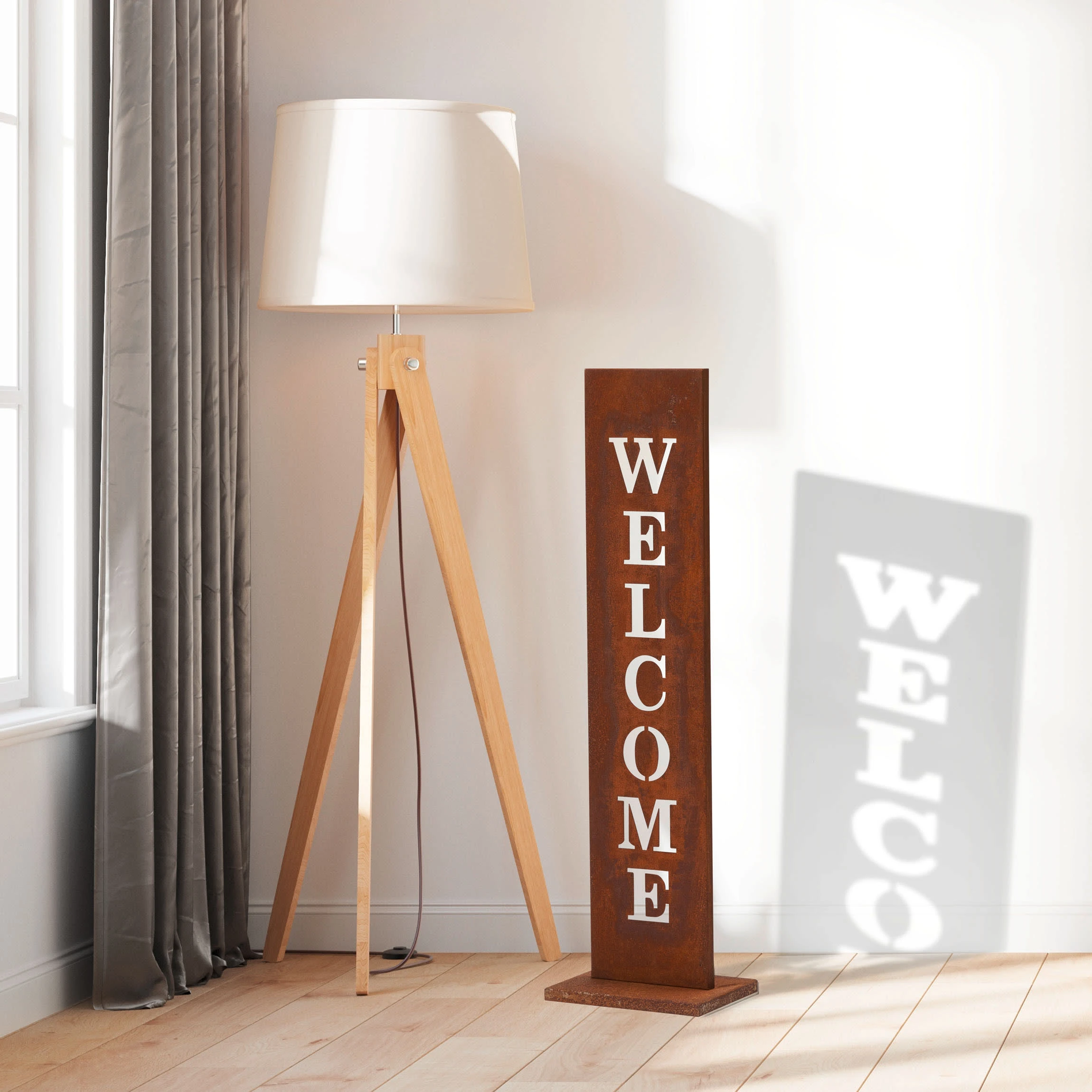 AMARE Stahl Standschild Welcome In Rost – Bild 3