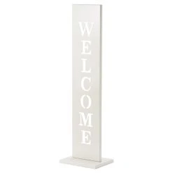 AMARE Stahl Standschild Welcome In Weiß