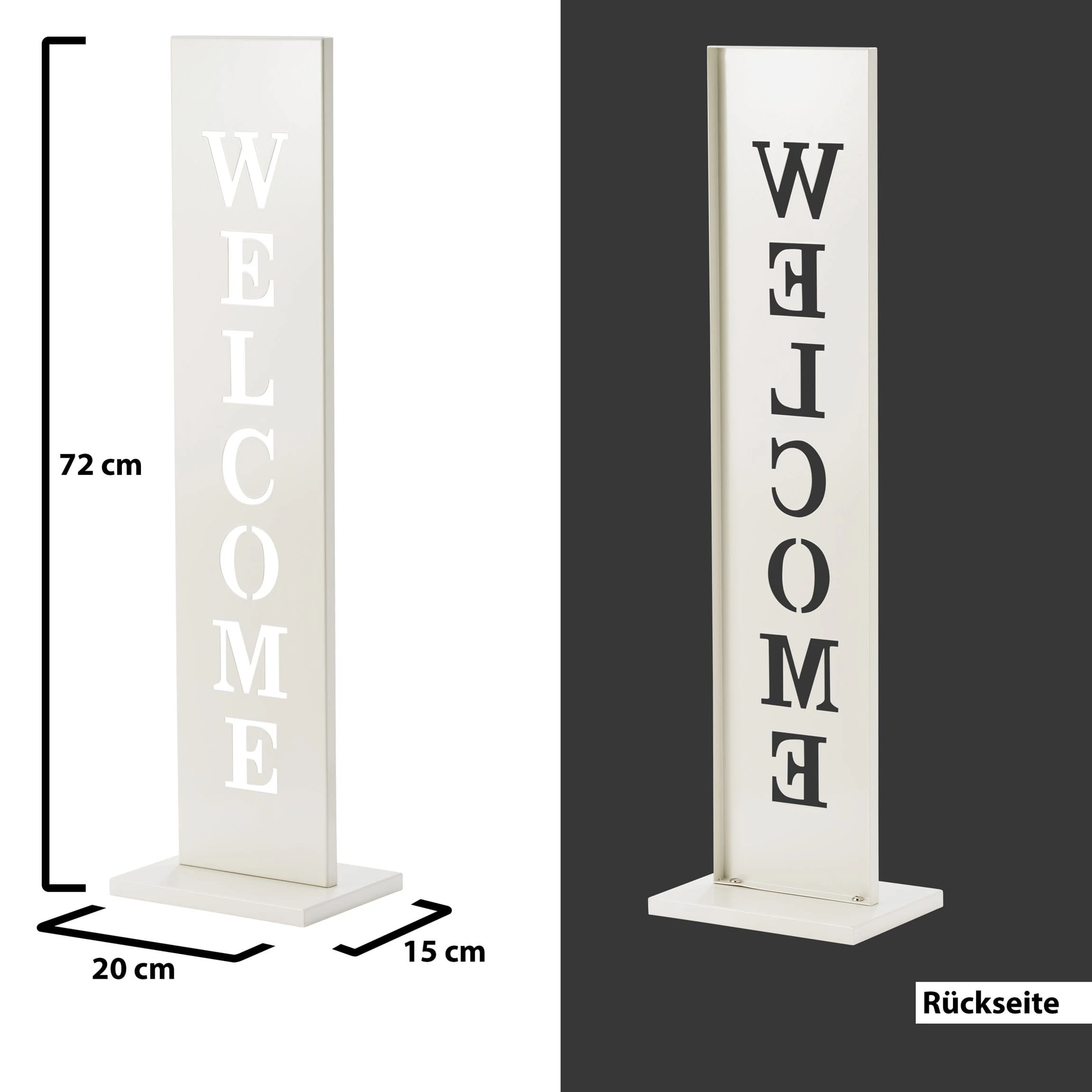 AMARE Stahl Standschild Welcome In Weiß – Bild 5