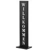 AMARE Stahl Standschild Willkommen In Schwarz