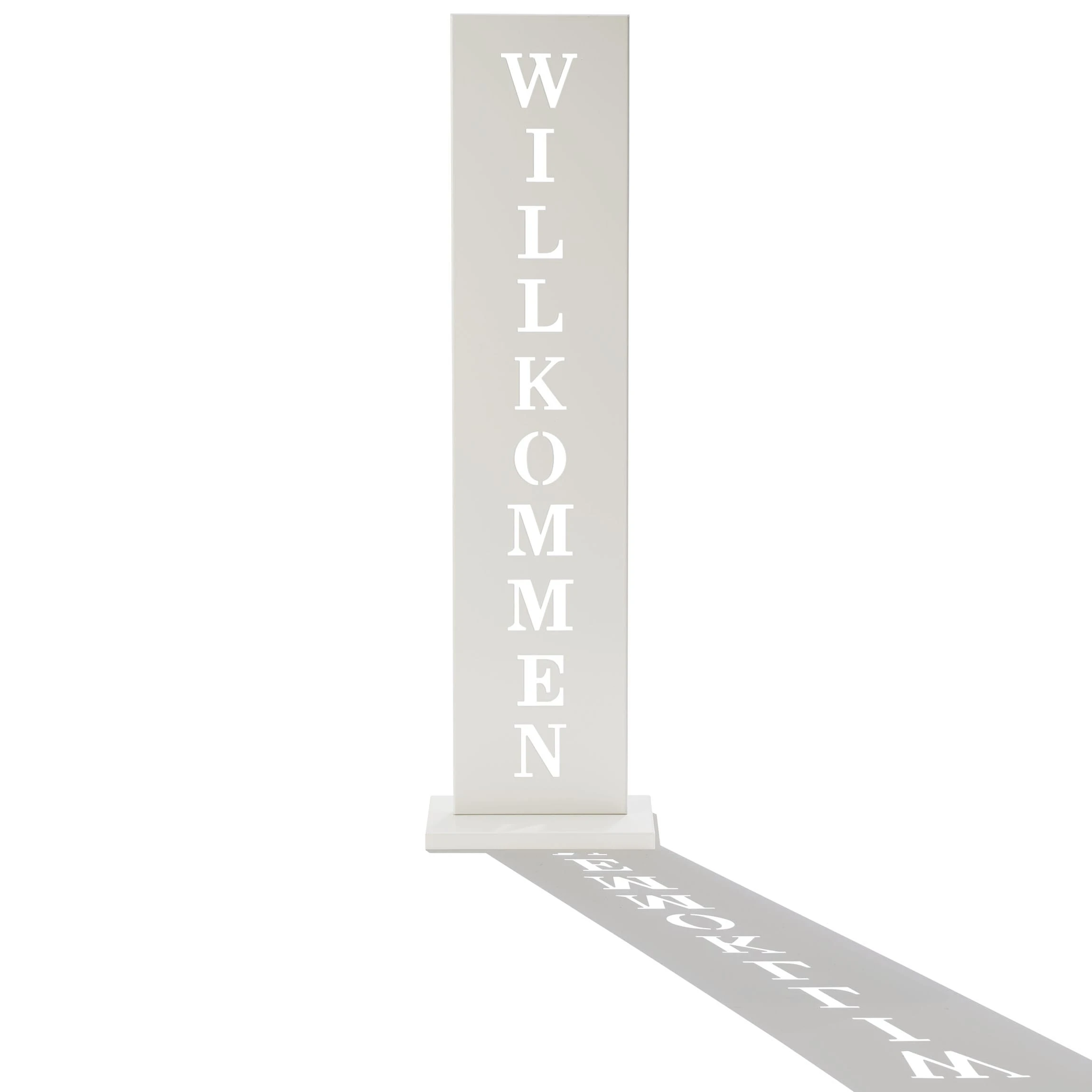 AMARE Stahl Standschild Willkommen In Weiß – Bild 2