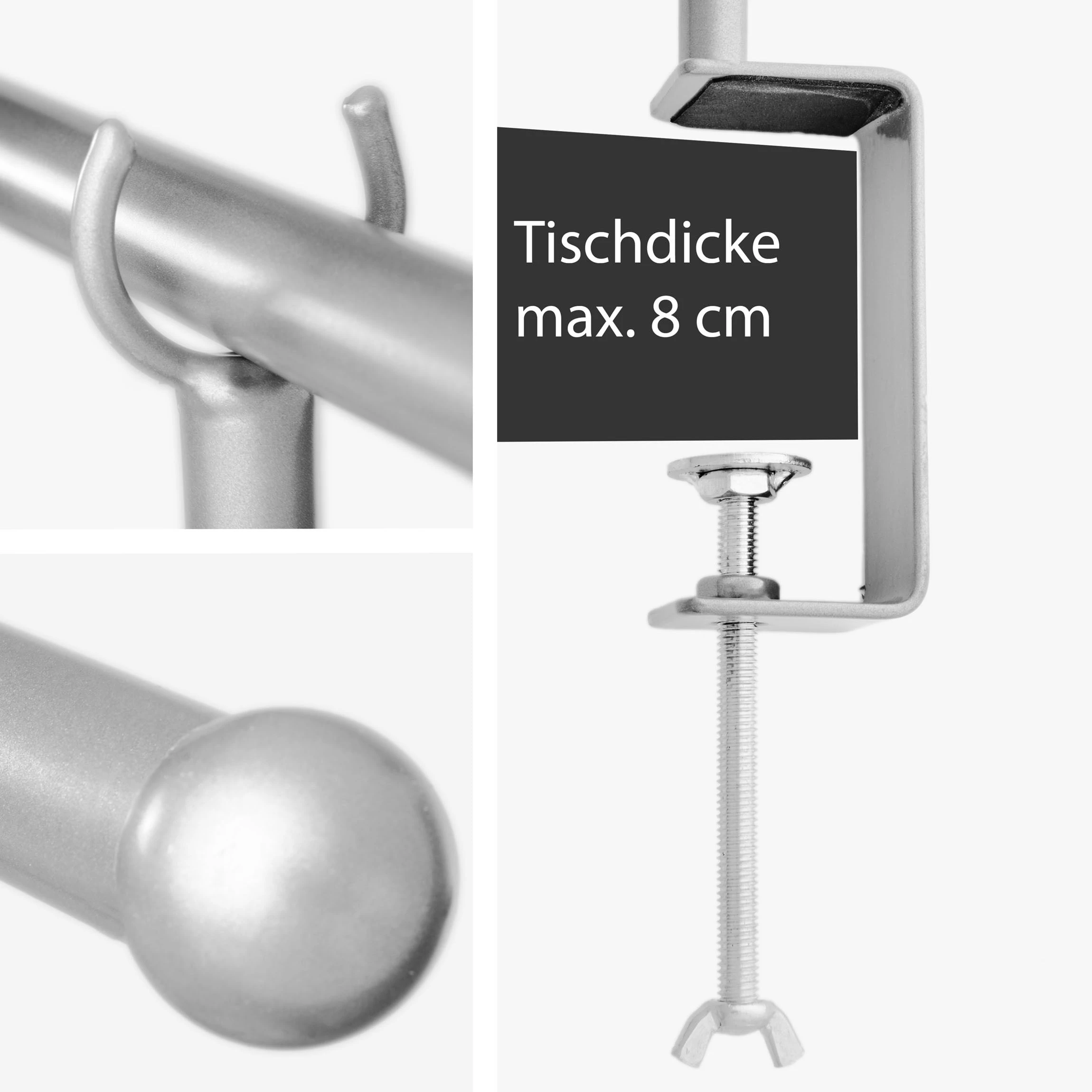 AMARE Tischdekostange Mit Klemme In Silber – Bild 3