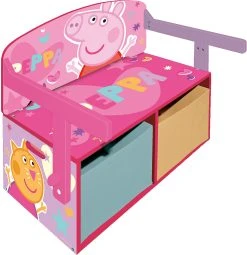 ARDITEX Aufbewahrungsbox Peppa Pig 3in1, Holz, 62x40x37 Cm