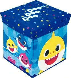 ARDITEX Stoffsitz Mit Aufbewahrungsmöglichkeit, Baby Shark, 30 X 30 X 30 Cm