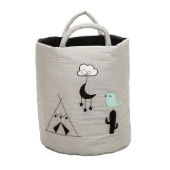 BABY LAL® Aufbewahrungskorb "BE-WILD" In Grau/Schwarz - (L) 40 X (B) 35cm