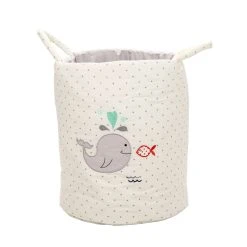 BABY LAL® Aufbewahrungskorb "WAL/FALTBOOT &Co." In Weiß/Grau - (L) 40 X (B) 35cm