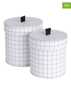 BigsoBox 2er-Set: Aufbewahrungsboxen "Leonore" In Weiß