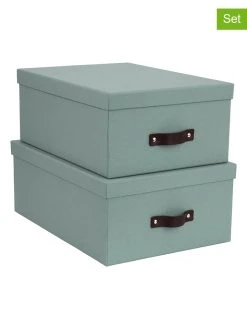 BigsoBox 2er-Set: Aufbewahrungsboxen "Ulrika" In Grün