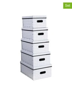 BigsoBox 5er-Set: Aufbewahrungsboxen "Joachim" In Weiß