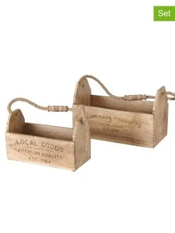 Boltze 2er-Set: Aufbewahrungskisten "Gardela" In Hellbraun