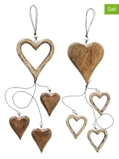 Boltze 2er-Set: Dekoanhänger "Mariella" In Hellbraun
