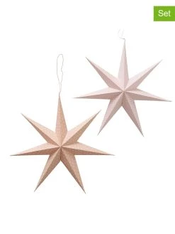 Boltze 2er-Set: Dekoanhänger "Nele" In Rosa/ Orange - Ø 40 Cm