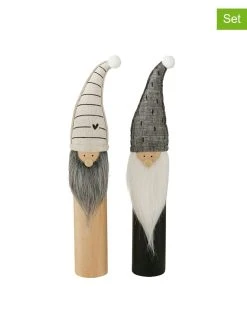 Boltze 2er-Set: Dekofiguren "Skagen" In Beige/ Grau - (H)32 Cm