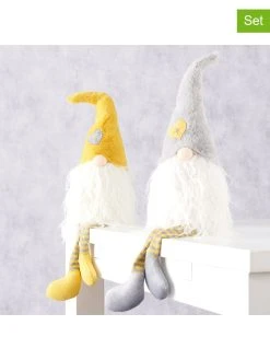 Boltze 2er-Set: Kantenhocker "Miley" In Grau - (B)16 X (H)63 Cm