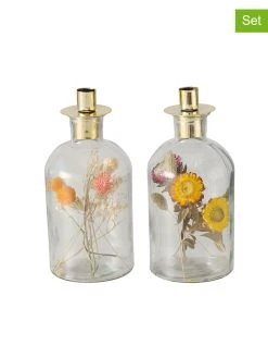 Boltze 2er-Set: Kerzenständer "Novara" In Orange - (H)23 Cm