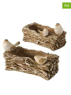 Boltze 2er-Set: Vogeltränke In Braun - (B)24 X (H)16 X (T)12 Cm