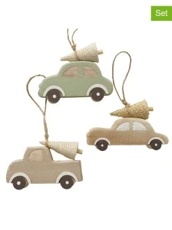 Boltze 3er-Set: Dekoanhänger "Carli" In Hellbraun/ Grün - (B)14 X (H)10 Cm
