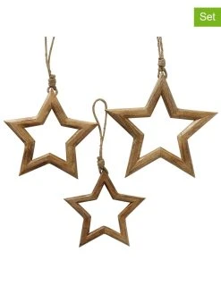 Boltze 3er-Set: Dekoanhänger "Taliz" In Hellbraun