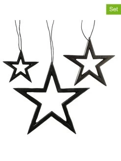 Boltze 3er-Set: Dekoanhänger "Taumi" In Schwarz