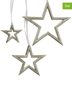 Boltze 3er-Set: Dekoanhänger "Taumi" In Silber