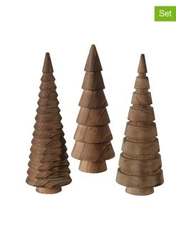 Boltze 3er-Set: Dekoaufsteller "Abiola" In Braun - (H)23 Cm
