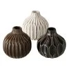 Boltze 3er-Set: Vasen "Lenja" In Braun/ Weiß/ Schwarz - (H)11 X Ø 11 Cm