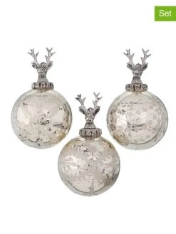 Boltze Christbaumkugeln "Sainte" In Silber - 3 Stück