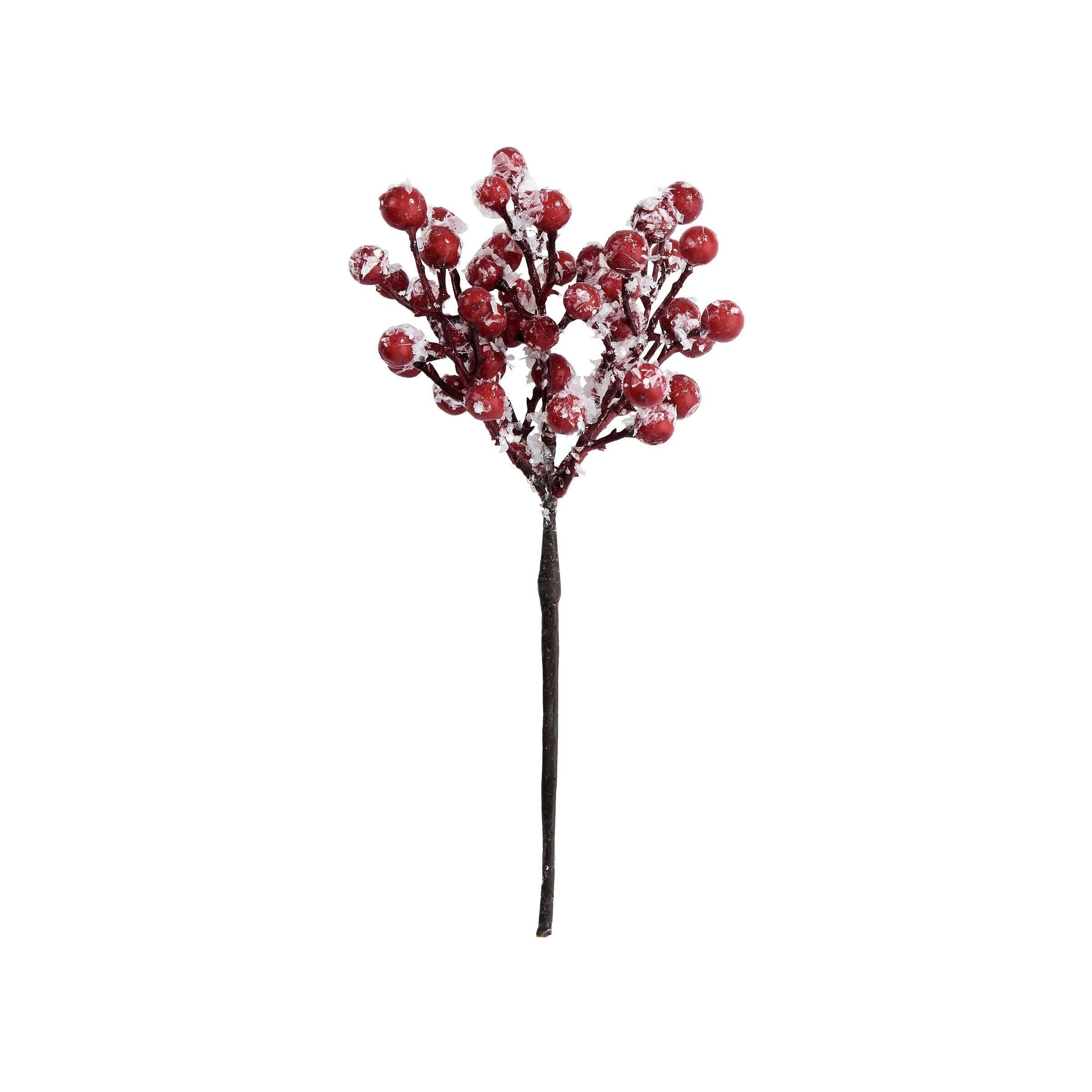 Butlers 6x Beerenzweig Gefrostet Länge 19cm FLORISTA In Rot