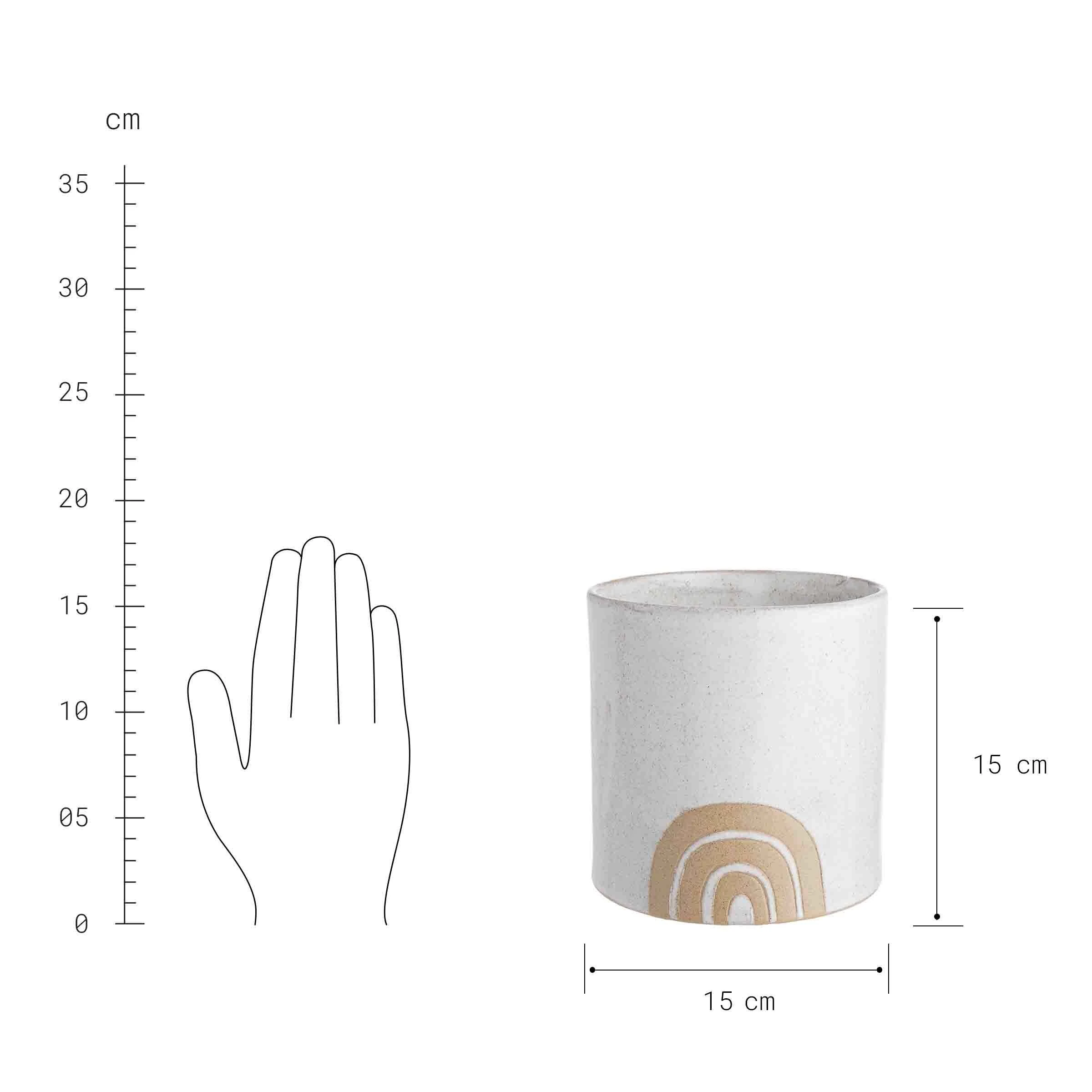 Butlers Blumentopf Ø15cm OVER THE RAINBOW In Weiß-Beige – Bild 3